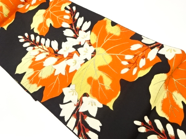 桐模様織出し袋帯